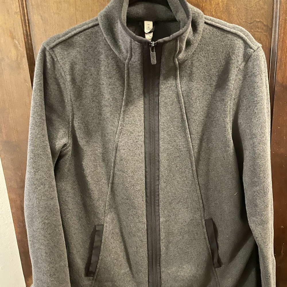 Grey lululemon fleece zip up, size 10.